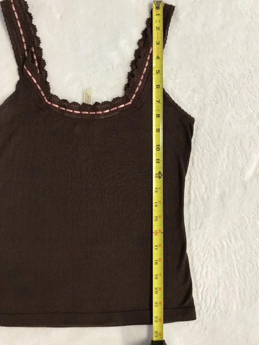 Free People Intimately Only You Lace Rib Tank French Roast Brown S Boho - Picture 9 of 10